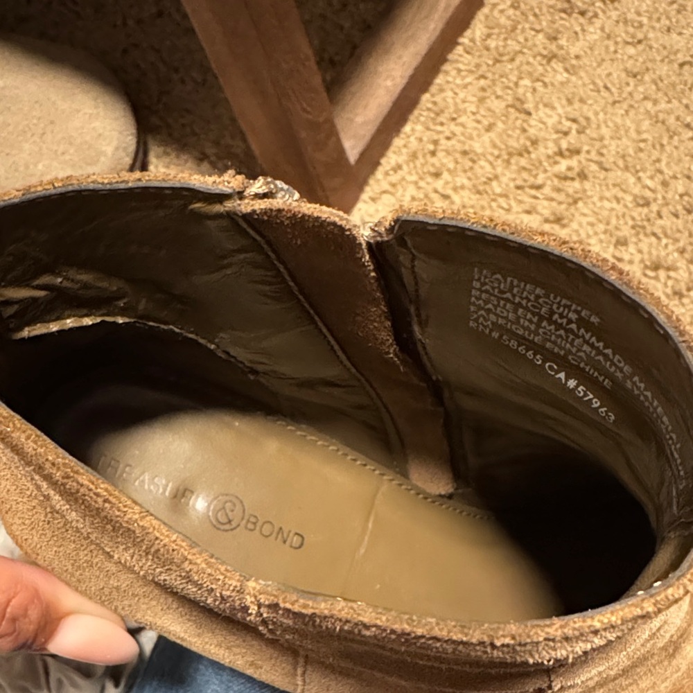 TREASURE&BOND Tan Suede Ankle Boots - Picture 5 of 6